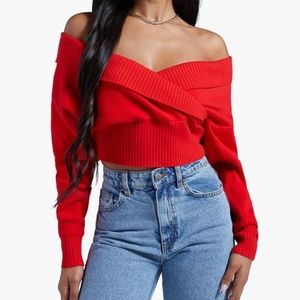Red Crisscross Sweater